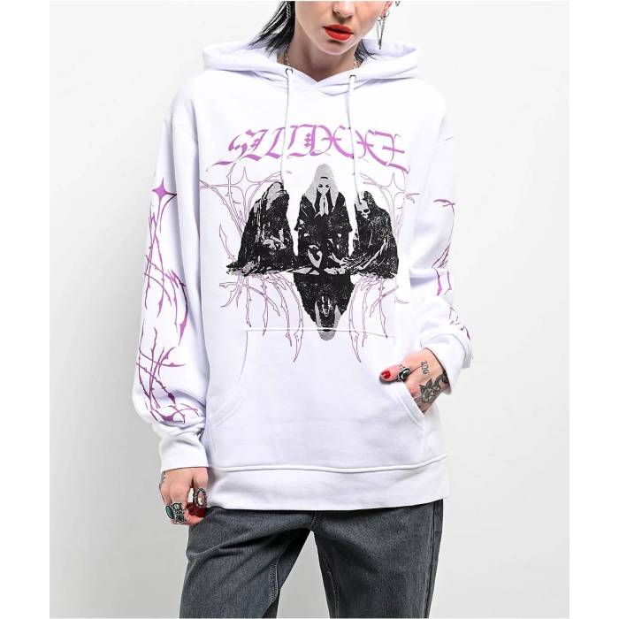 Swixxz 【 Dark Castles Cyber White Hoodie Women's Grey 】 白色 ホワイト フーディー パーカー レディース 灰色 グレー