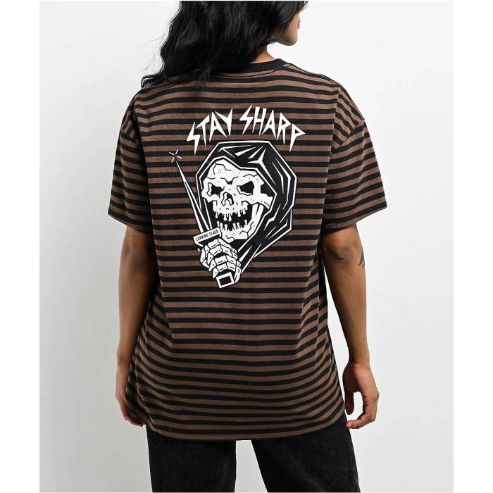 Lurking Class By Sketchy Tank 【 Stay Sharp Brown \u0026 Black T-Shirt Women\u0027s Brown 】 赤銅色 赤銅色 黒いこと 黒いこと プルオーバー レディース 赤銅色 赤銅色