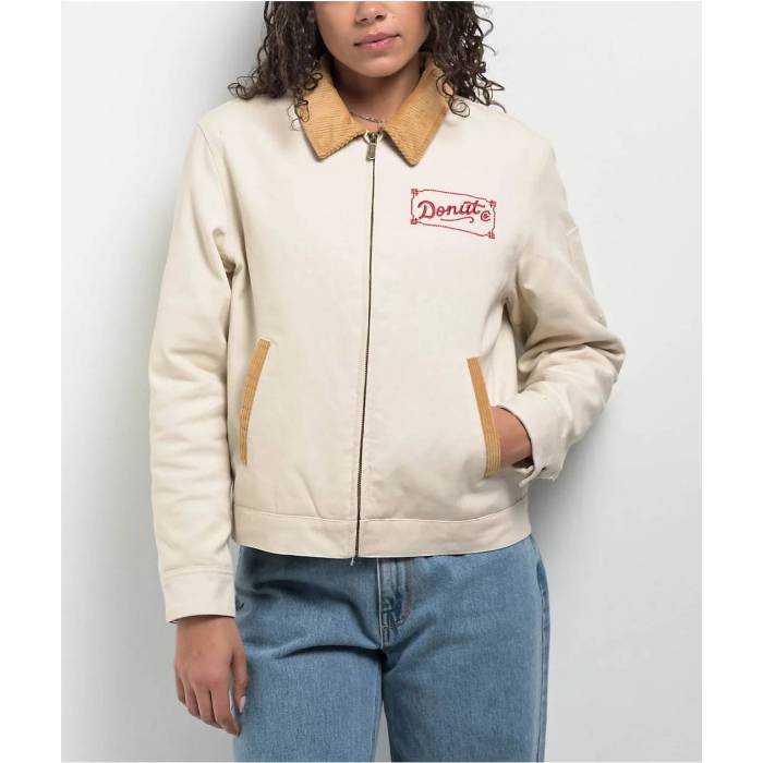 Donut 【 Tan Canvas Jacket Women\u0027s Beige 】 Jacket 上衣 レディース ベージュ