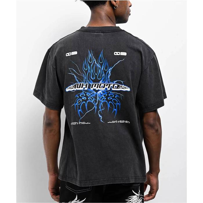 Ninth Hall 【 Streetwear Race Black Wash T-Shirt Men's Charcoal 】 黒色 ブラック Tシャツ メンズ チャコール｜スニケス