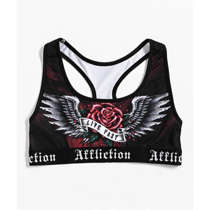 【★百貨店SALE★6/11真夜中2時迄】アフリクション Affliction 【 Ion Black \u0026 Red Sports Bra Women\u0027s Dark Red 】 黒いこと 黒いこと Red 赤・赤いこと レディース Red 赤・赤いこと