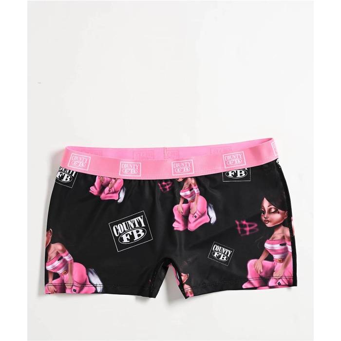 【★百貨店SALE★6/11真夜中2時迄】Fb County 【 Homegirl Black \u0026 Pink Boyshort Underwear Women\u0027s Black 】 黒いこと 黒いこと pink さくら色 アンダー御召しもの 下着類 レディース 黒いこと 黒いこと