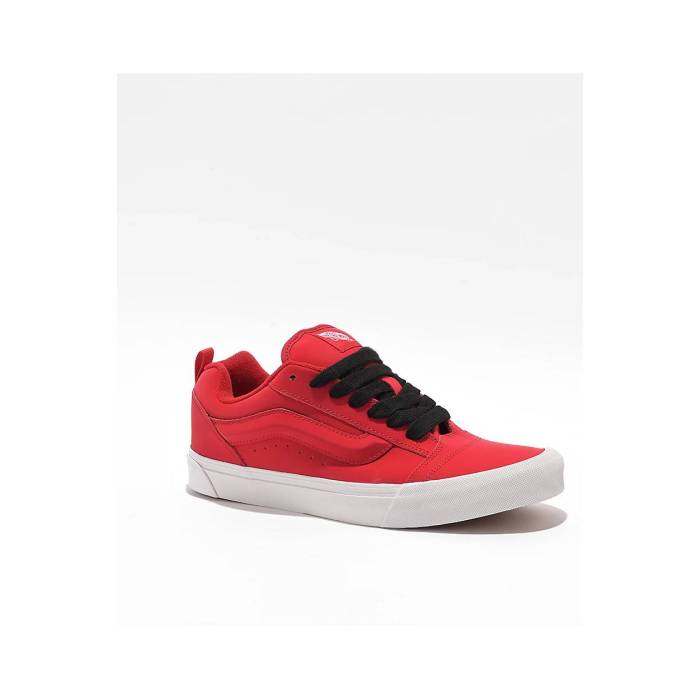 【★百貨店SALE★6/11真夜中2時迄】ヴァンズ Vans 【 Knu Skool Red \u0026 Black Skate Shoes Men\u0027s Red 】 Red 赤・赤いこと 黒いこと 黒いこと Skate 滑る シューズ 運動すること靴 メンズ Red 赤・赤いこと
