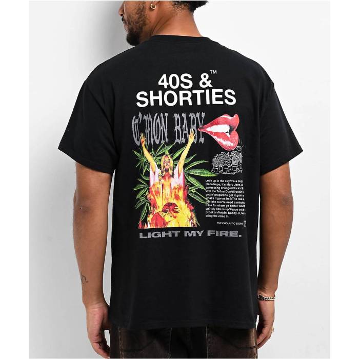 【★百貨店SALE★6/11十二時2時迄】40S \u0026 Shorties 【 Good Times Black T-Shirt Men\u0027s Black 】 黒いこと 黒いこと プルオーバー メンズ 黒いこと 黒いこと