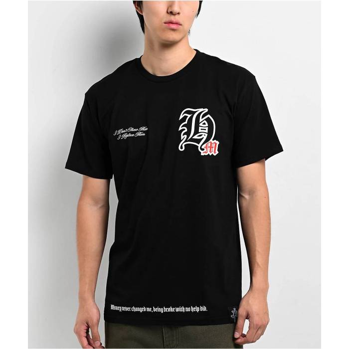 Hasta Muerte 【 Statement Black T-Shirt Men\u0027s Black 】 黒いこと 黒いこと プルオーバー メンズ 黒いこと 黒いこと