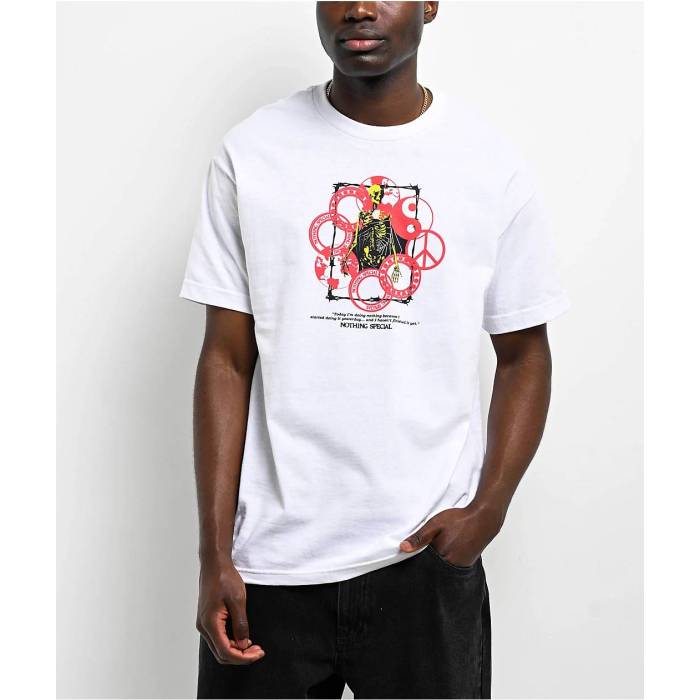 Nothing Special 【 Doing Nothing White T-Shirt Men\u0027s White 】 白いこと 白いこと プルオーバー メンズ 白いこと 白いこと
