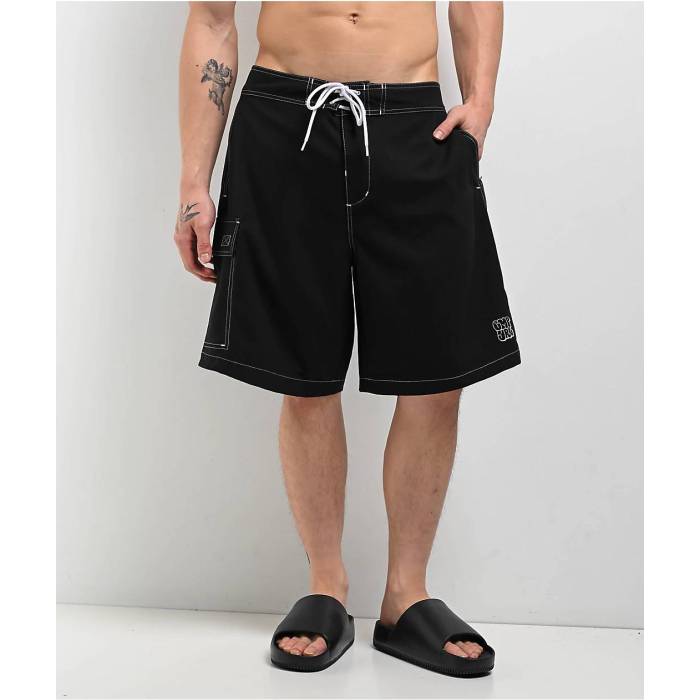 【★百貨店SALE★6/11真夜中2時迄】帝国 Empyre 【 Rail Black Cargo Board Shorts Men\u0027s Black 】 黒いこと 黒いこと 積貨委託貨物 さる股引き メンズ 黒いこと 黒いこと