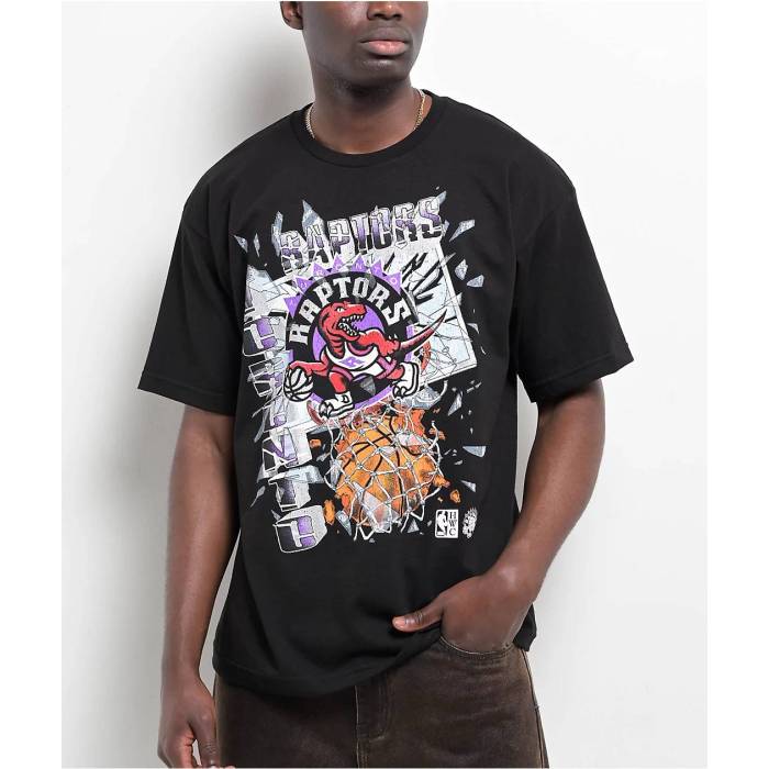 ミッチェル&ネス Mitchell & Ness 【 Raptors Shatter Black T-Shirt Men's Black 】 ラプターズ 黒色 ブラック Tシャツ メンズ 黒色 ブラック