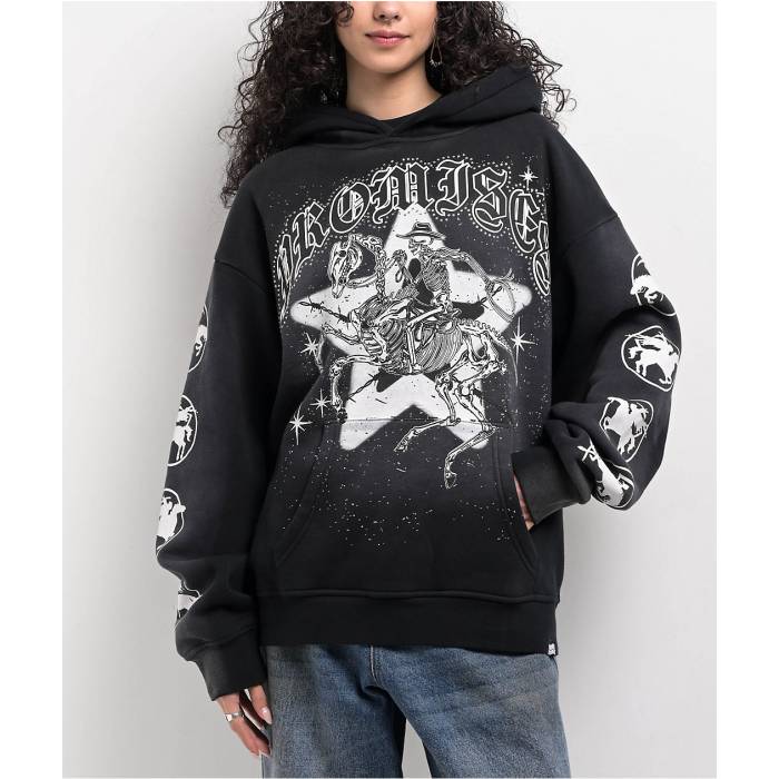 Broken Promises 【 Rodeo Star Black Wash Hoodie Women's Black 】 黒色 ブラック フーディー パーカー レディース 黒色 ブラック