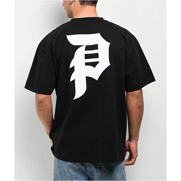 【★百貨店SALE★6/11真夜中2時迄】大時代 Primitive 【 Dirty P Black T-Shirt Men\u0027s Black 】 黒いこと 黒いこと ティーシャツ メンズ 黒いこと 黒いこと