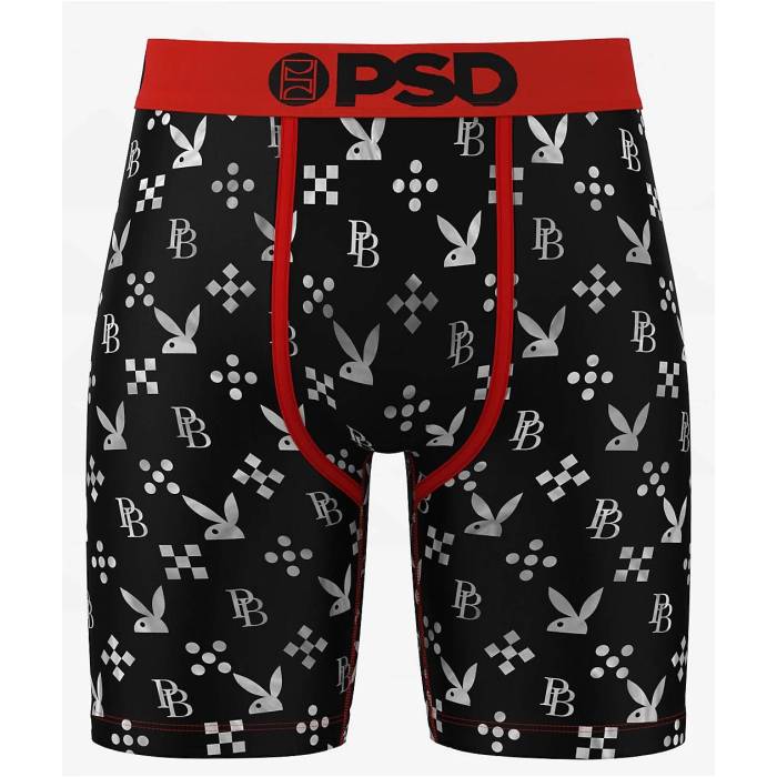 ピーエスディーアンダーウェア Psd Underwear 【 Psd X Playboy Mono Boxer Briefs Men's Black 】 メンズ 黒色 ブラック|スニケス