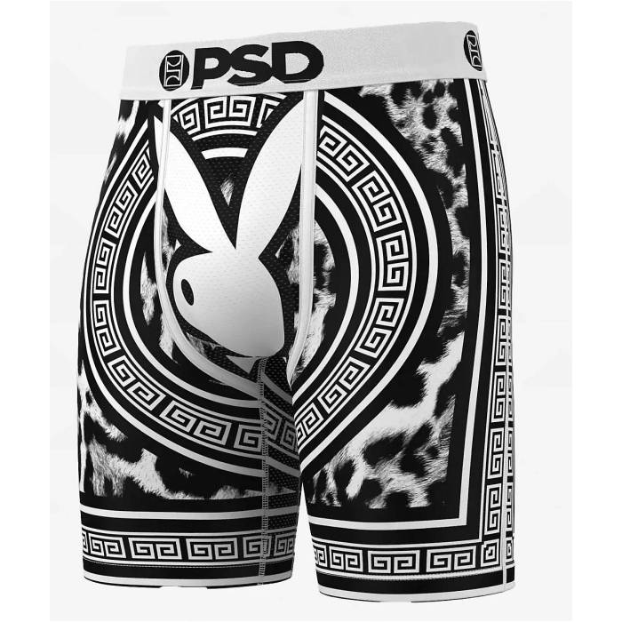 ピーエスディーアンダーウェア Psd Underwear 【 Psd X Playboy Cheetah Boxer Briefs Men's Black 】 メンズ 黒色 ブラック|スニケス