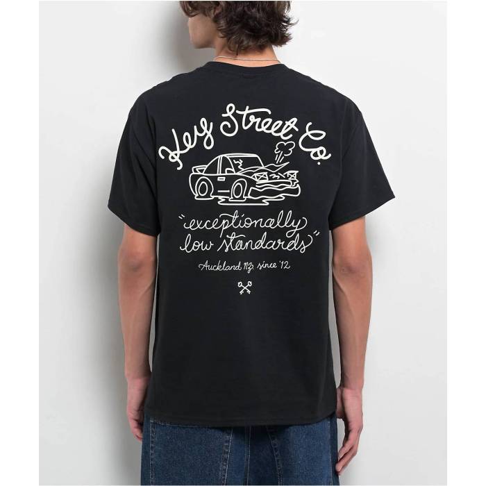 【★百貨店SALE★6/11真夜中2時迄】Key Street 【 Service Department Black T-Shirt Men\u0027s Black 】 黒いこと 黒いこと ティーシャツ メンズ 黒いこと 黒いこと