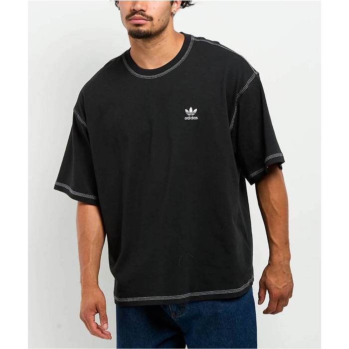 【★百貨店SALE★6/11十二時2時迄】アディダス Adidas 【 Originals Trefoil Essentials Black T-Shirt Men\u0027s Black 】 オリジナルス トレフォイル 黒いこと 黒いこと プルオーバー メンズ 黒いこと 黒いこと
