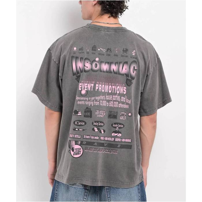 Insomniac 【 Services Charcoal T-Shirt Men's Charcoal 】 チャコール Tシャツ メンズ チャコール