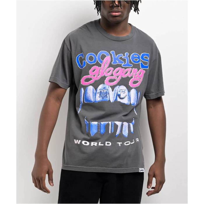 Cookies Clothing 【 Cookies X Glo Gang On The Grill Grey T-Shirt Men's Black 】 灰色 グレー Tシャツ メンズ 黒色 ブラック
