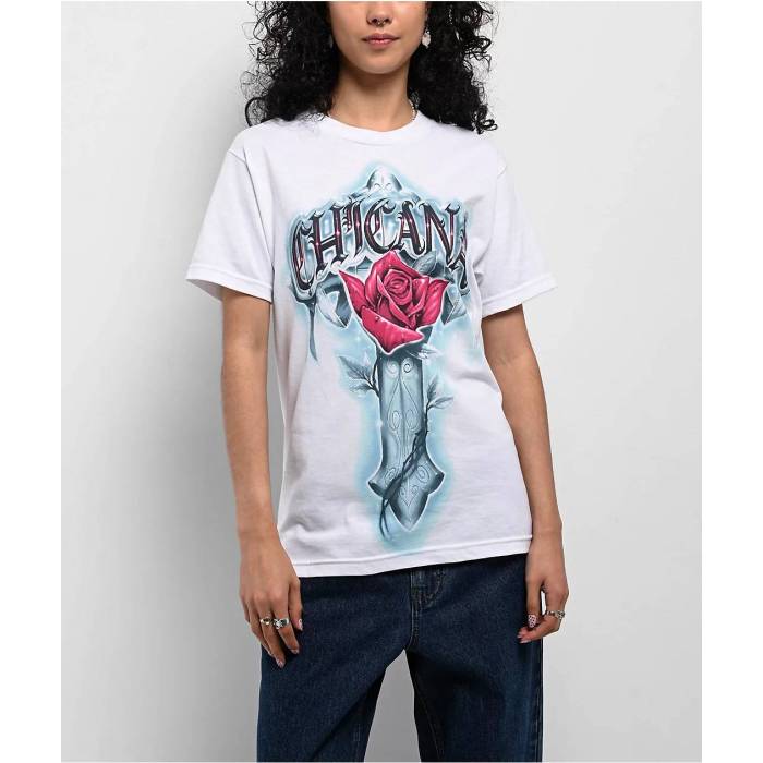 【★百貨店SALE★6/11十二時2時迄】Dga 【 Aztlan Chicana Spirit White T-Shirt Women\u0027s White 】 白いこと 白いこと プルオーバー レディース 白いこと 白いこと