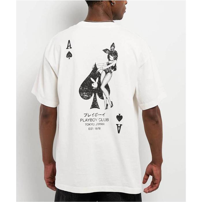 【★百貨店SALE★6/11真夜中2時迄】Color Bars 【 X Playboy Ace Of Spades White T-Shirt Men\u0027s White 】 はやりっ児 白いこと 白いこと ティーシャツ メンズ 白いこと 白いこと