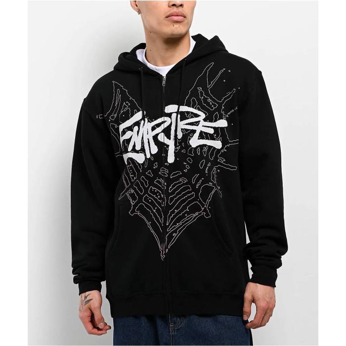 【★百貨店SALE★6/11真夜中2時迄】帝国 Empyre 【 On My Mind Black Zip Hoodie Men\u0027s Black 】 黒いこと 黒いこと フーディー パーカー メンズ 黒いこと 黒いこと