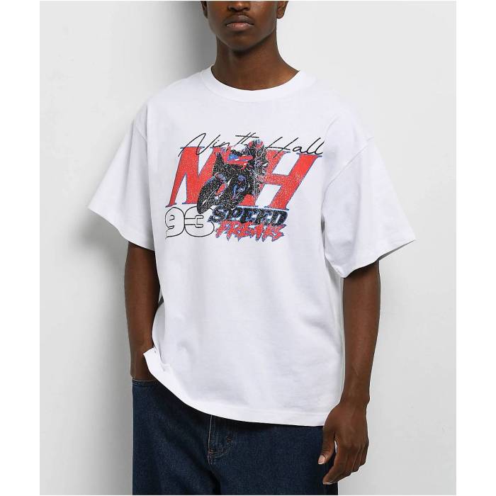 Ninth Hall 【 Speed Freaks White T-Shirt Men's Black 】 Speed スピード 白色 ホワイト Tシャツ メンズ 黒色 ブラック
