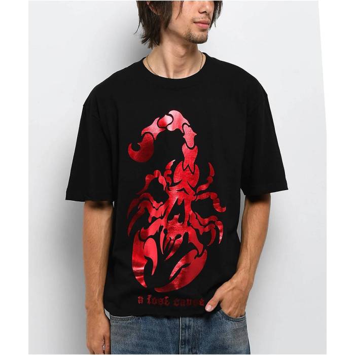 A Lost Cause 【 Stung Black T-Shirt Men\u0027s Black 】 黒いこと 黒いこと プルオーバー メンズ 黒いこと 黒いこと