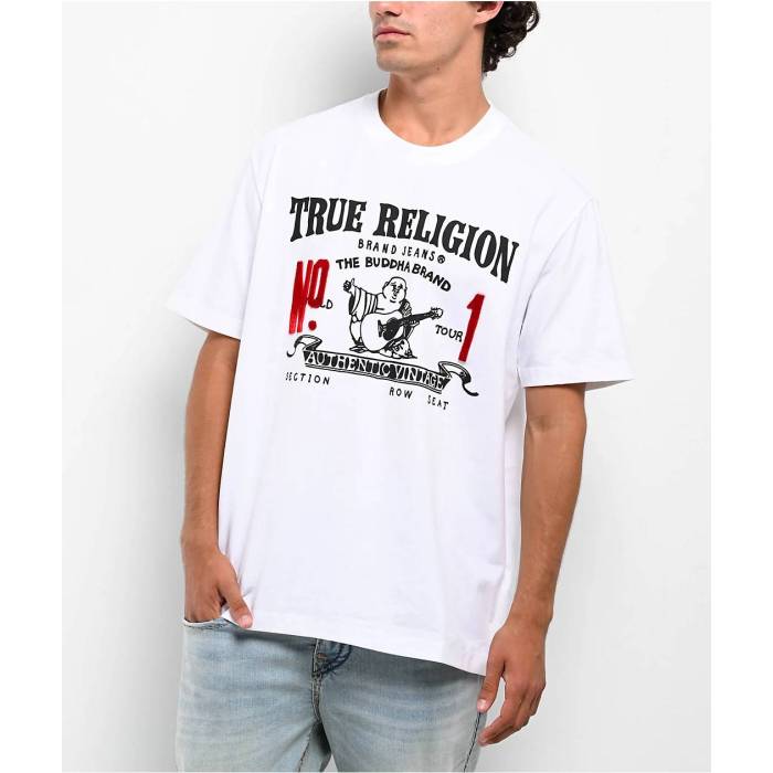 トゥルーレリジョン True Religion 【 Vintage No.1 White Heavyweight T-Shirt Men's White 】 vintage ビンテージ・ヴィンテージ 白色 ホワイト Tシャツ メンズ 白色 ホワイト｜スニケス