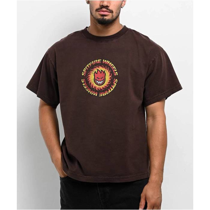 スピットファイア Spitfire 【 Og Fire Ball Brown T-Shirt Men's Brown 】 ファイア 茶色 ブラウン Tシャツ メンズ 茶色 ブラウン