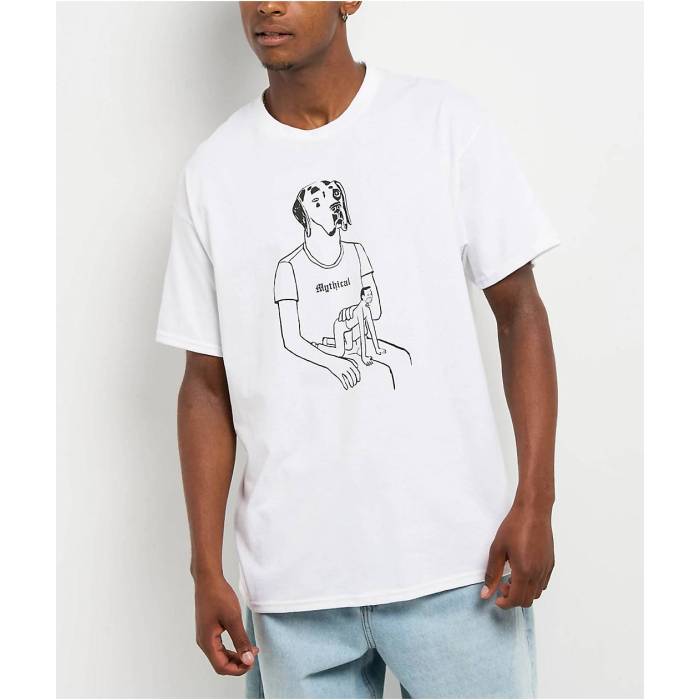 【★百貨店SALE★6/11真夜中2時迄】Mythical 【 Dog\u0027s Best Friend White T-Shirt Men\u0027s White 】 白いこと 白いこと ティーシャツ メンズ 白いこと 白いこと