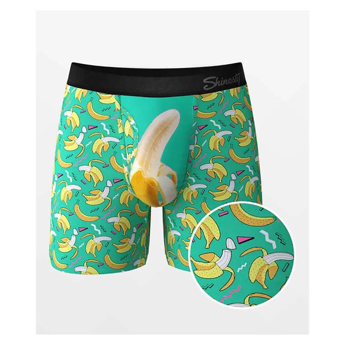 Shinesty 【 The Peel Deal Banana Ball Hammock Boxer Briefs Men's Turquoise/Aqua 】 メンズ アクア|スニケス
