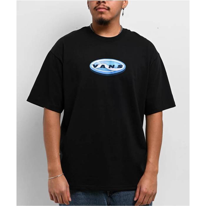 【★百貨店SALE★6/11十二時2時迄】ヴァンズ Vans 【 3D Retroval Black T-Shirt Men\u0027s Black 】 黒いこと 黒いこと プルオーバー メンズ 黒いこと 黒いこと