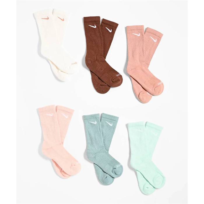 ナイキ Nike 【 Everyday Plus Cushioned Teal & Brown 6 Pack Crew Socks Men's Turquoise/Aqua 】 茶色 ブラウン クルー ソックス・靴下 メンズ アクア｜スニケス
