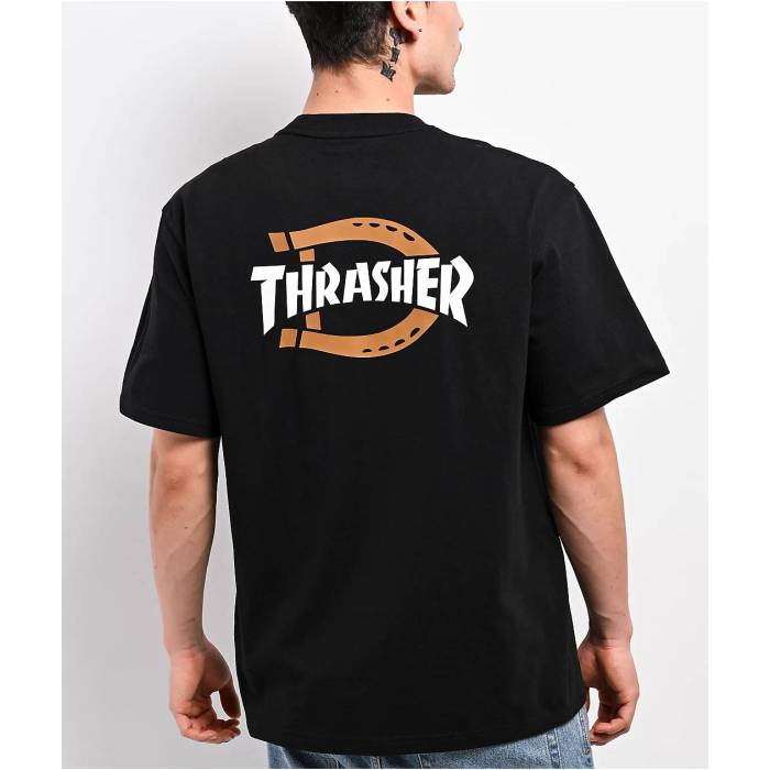 【★百貨店SALE★6/11十二時2時迄】ディッキーズ Dickies 【 X Thrasher Black T-Shirt Men\u0027s Black 】 スラッシャー 黒いこと 黒いこと プルオーバー メンズ 黒いこと 黒いこと