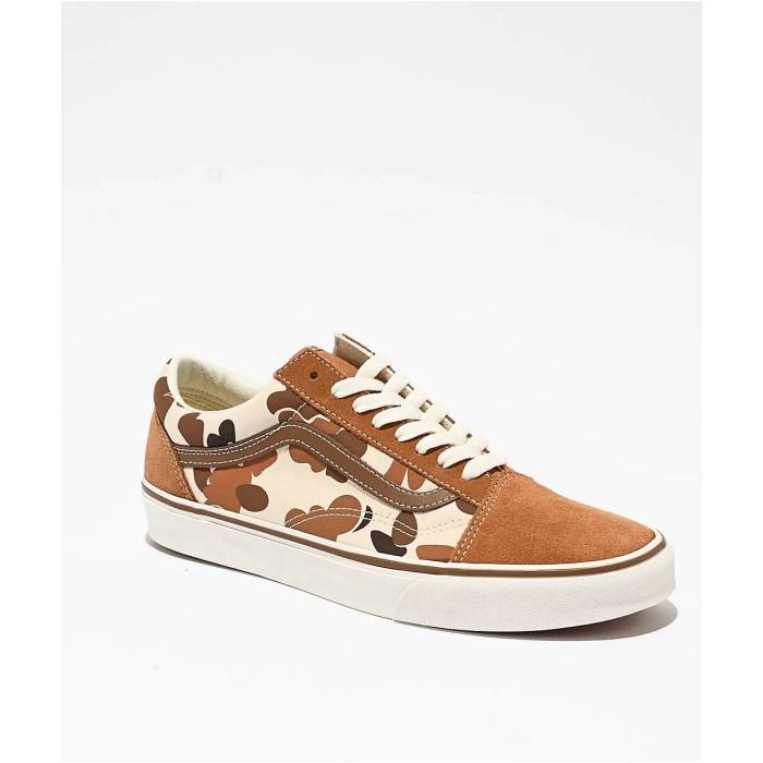 ヴァンズ Vans 【 Old Skool Tan & Camo Skate Shoes Men's Rust/Copper 】 カモ柄 Skate スケート シューズ 運動靴 メンズ 銅色 コッパー 18,000円