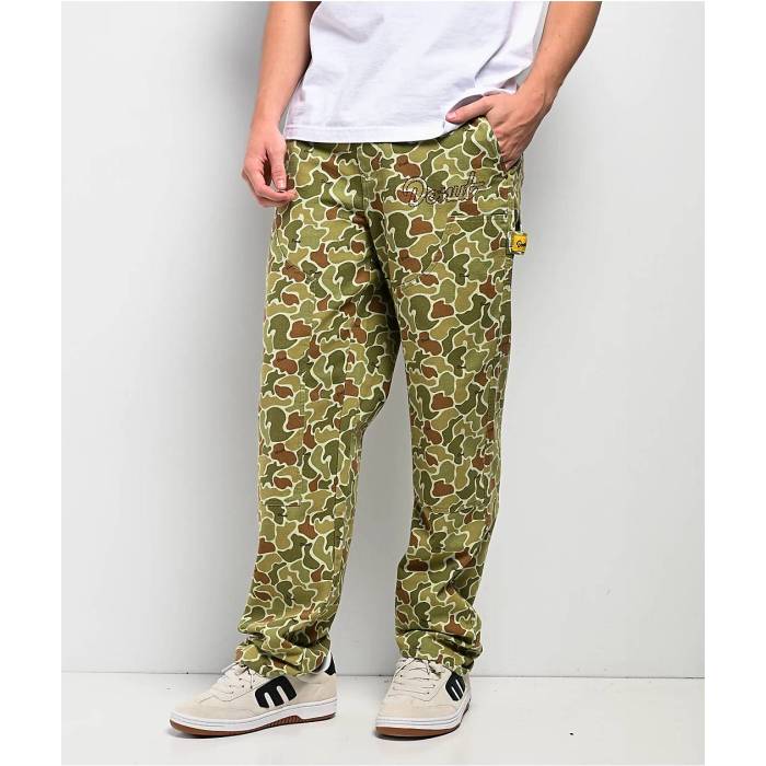 Donut 【 Wrench Double Knee Camo Carpenter Pants Men's Brown 】 カモ柄 メンズ 茶色 ブラウン