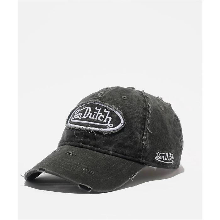 【★百貨店SALE★6/11真夜中2時迄】フォンダッチ Von Dutch 【 Busted Black Strapback Hat Men\u0027s Black 】 黒いこと 黒いこと メンズ 黒いこと 黒いこと
