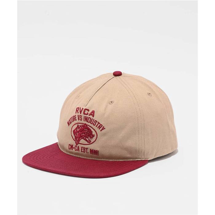 ルーカ Rvca 【 Sky Cat Red & Khaki Snapback Hat Men's Natural 】 スカイ Red 赤・レッド カーキ Snapback スナップバック バッグ メンズ ナチュラル|スニケス