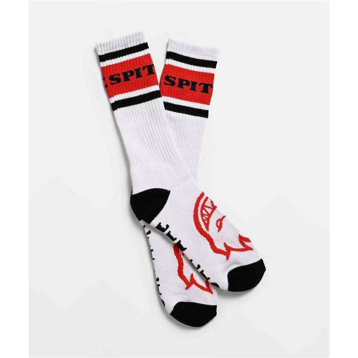 スピットファイア Spitfire 【 Classic 87 Big Head White Crew Socks Men's White 】 クラシック 白色 ホワイト クルー ソックス・靴下 メンズ 白色 ホワイト