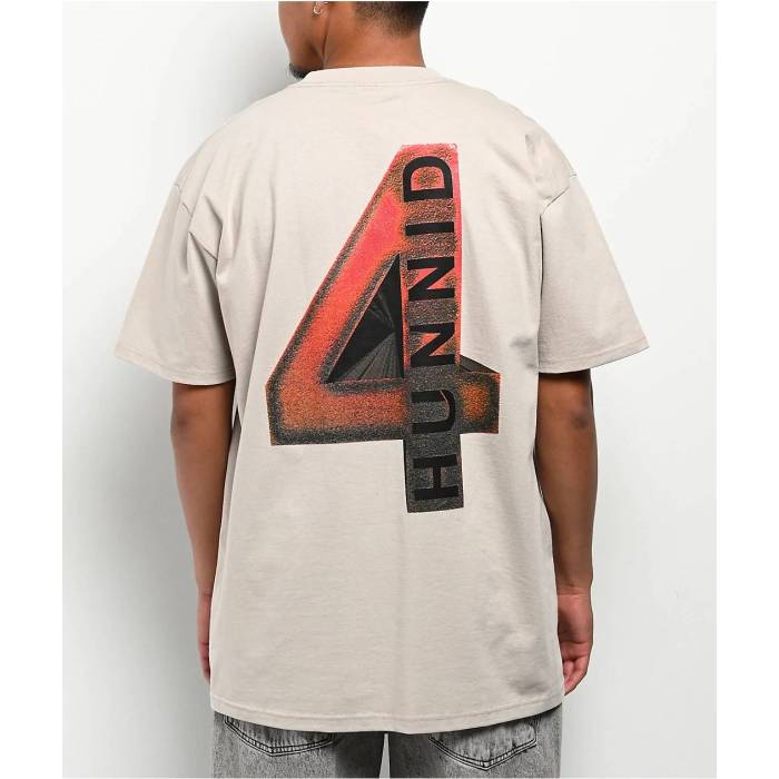 【★百貨店SALE★6/11真夜中2時迄】4Hunnid 【 Speckle Tan T-Shirt Men\u0027s Silver 】 ティーシャツ メンズ Silver しろがね色・しろがね色