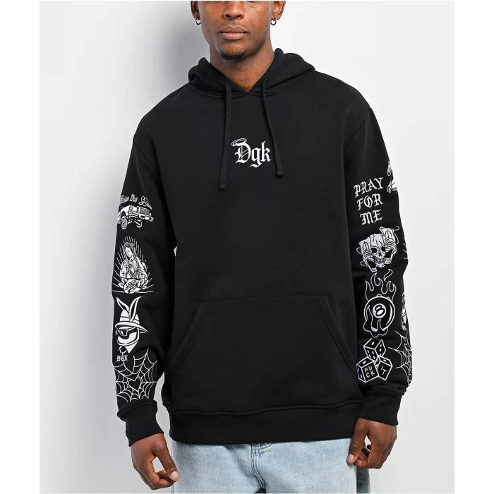 【★百貨店SALE★6/11真夜中2時迄】DGK Dgk 【 Crazy Life Black Hoodie Men\u0027s Black 】 クレイジー 黒いこと 黒いこと フーディー パーカー メンズ 黒いこと 黒いこと