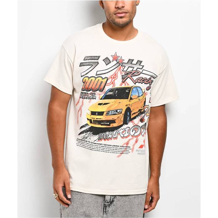 【★百貨店SALE★6/11真夜中2時迄】Mitsubishi 【 Lancer Evo 2 Natural T-Shirt Men\u0027s Natural 】 自然的 ティーシャツ メンズ 自然的