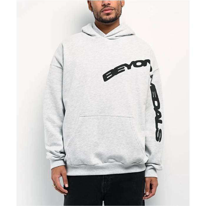 【★百貨店SALE★6/11真夜中2時迄】Beyond Medals 【 Puff Grey Hoodie Men\u0027s Grey 】 薄墨色 薄墨色 フーディー パーカー メンズ 薄墨色 薄墨色