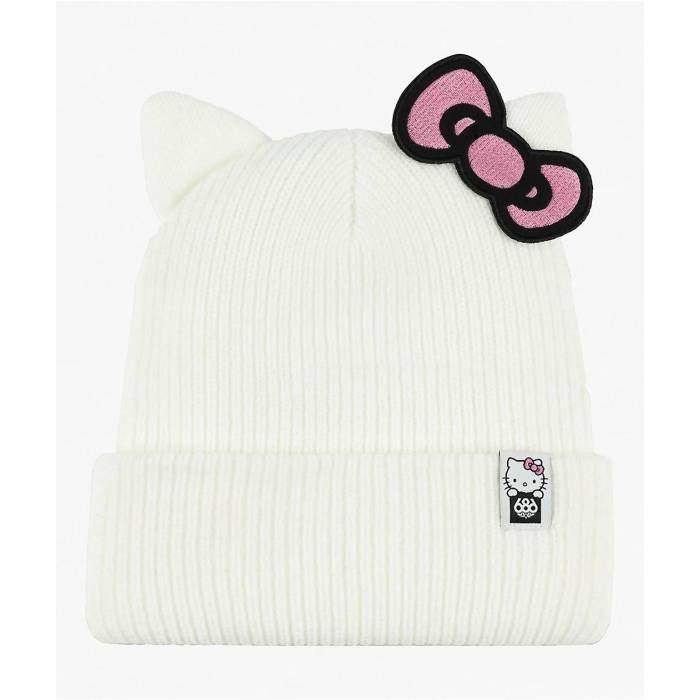シックスエイトシックス 686 【 Hello Kitty X  Tall White Beanie Women\u0027s - 】 白いこと 白いこと 旗がしら かぶり笠 レディース NULL