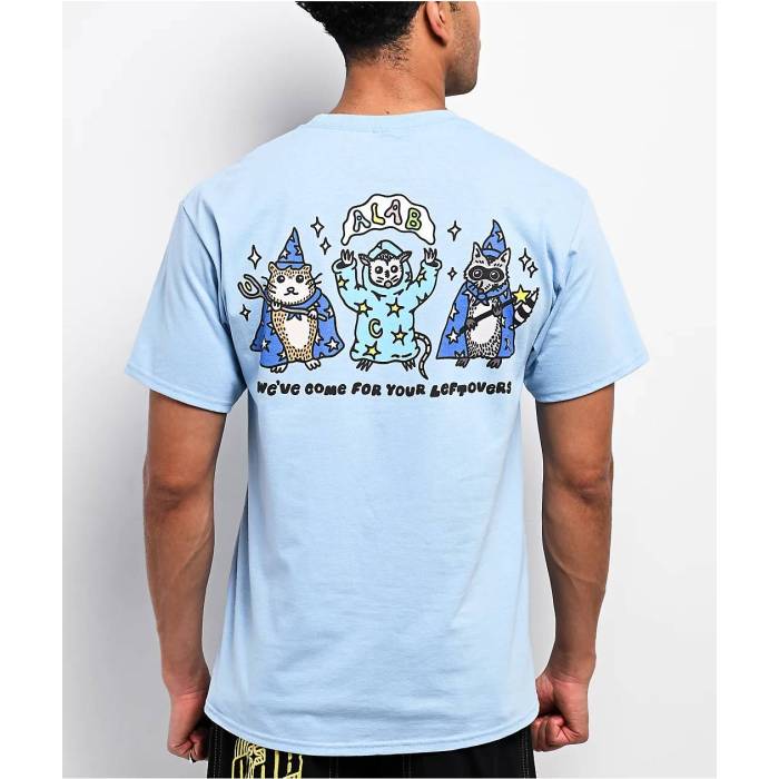 【★百貨店SALE★6/11真夜中2時迄】A.lab 【 Wizard Gang Light Blue T-Shirt Men\u0027s Light Pastel Blue 】 青碧 青碧 ティーシャツ メンズ 青碧 青碧