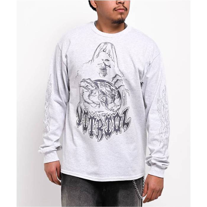 【★百貨店SALE★6/11真夜中2時迄】Vitriol 【 Monster Flash Heather Grey Long Sleeve T-Shirt Men\u0027s Grey 】 heather ギョリュウモドキ 薄墨色 薄墨色 Sleeve 衣袂 ティーシャツ メンズ 薄墨色 薄墨色