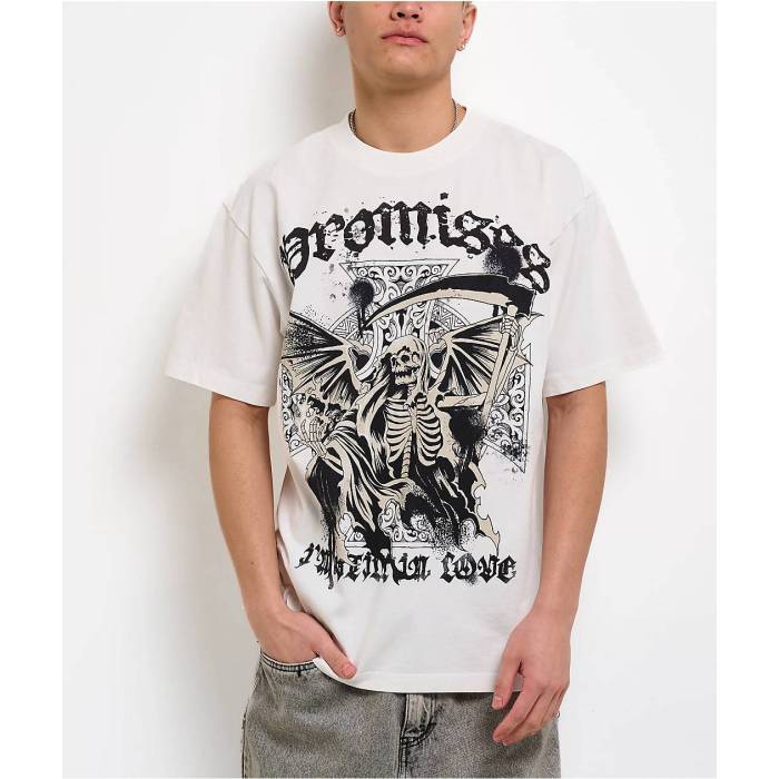 【★百貨店SALE★6/11真夜中2時迄】Broken Promises 【 Old Ruins White T-Shirt Men\u0027s White 】 白いこと 白いこと ティーシャツ メンズ 白いこと 白いこと