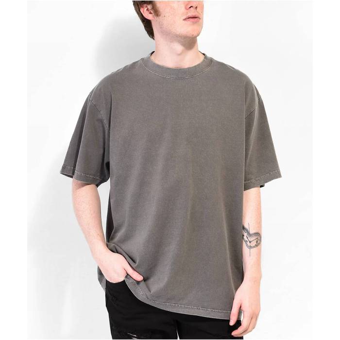 Shaka Wear 【 Max Heavyweight Garment Dye Cement T-Shirt Men\u0027s Light Pastel Grey 】 マックス 薄墨色・シメント プルオーバー メンズ 薄墨色 薄墨色