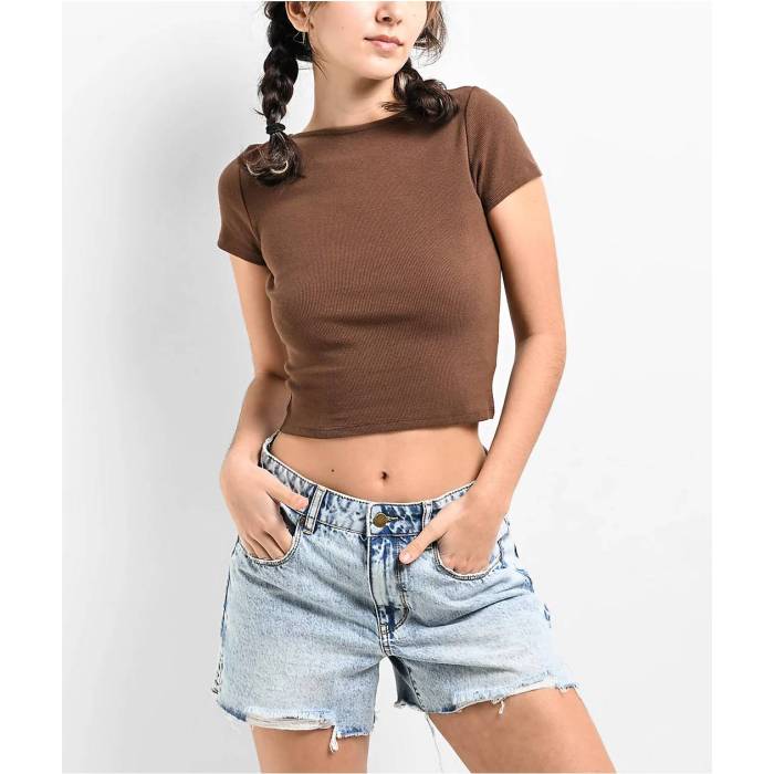 【★百貨店SALE★6/11真夜中2時迄】Zine 【 Rita Carafe Open Back Crop T-Shirt Women\u0027s Dark Brown 】 Crop クロップ ティーシャツ レディース 赤銅色 赤銅色