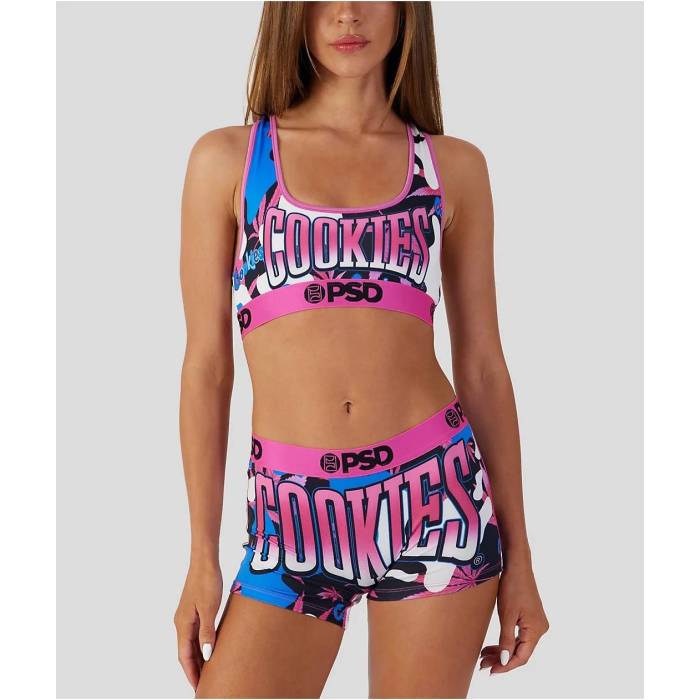 ピーエスディーアンダーウェア Psd Underwear 【 Psd X Cookies Camo Sports Bra Women's Pink 】 カモ柄 レディース pink ピンク