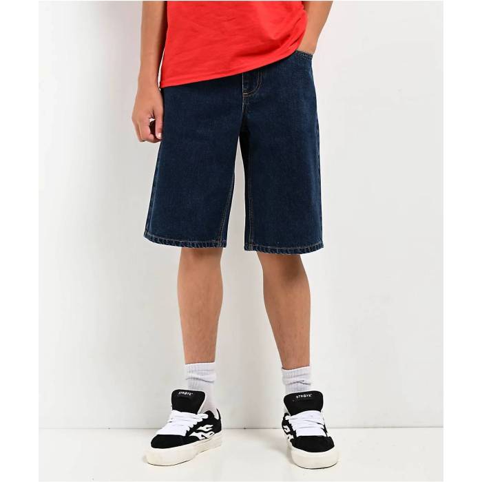 【★百貨店SALE★6/11真夜中2時迄】帝国 Empyre 【 Kids Evenin Loose Fit Skate Shorts Kids\u0027 Dark Blue 】 Skate 滑る さる股引き 青碧 青碧