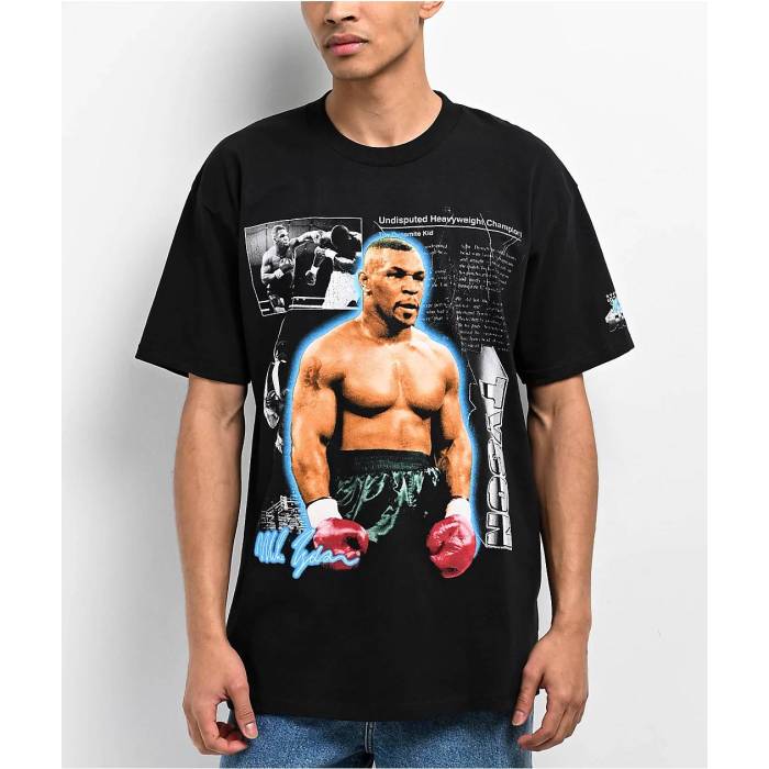 Mike Tyson Collection 【 Mike Tyson Undisputed Champ Black T-Shirt Men\u0027s Black 】 黒いこと 黒いこと プルオーバー メンズ 黒いこと 黒いこと